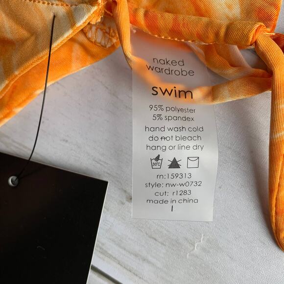 NWT Naked Wardrobe Bikini Set in Orange Swirl - Picture 8 of 11